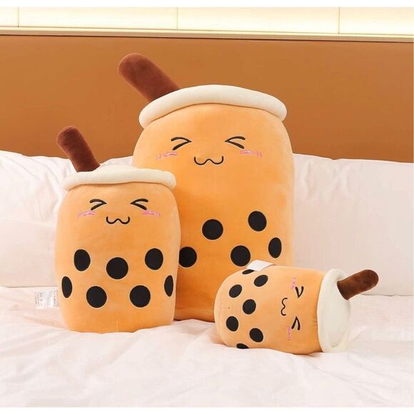 Cute Stuffed Boba Plush Closed Eyes Medium Size - Picture 3 of 11